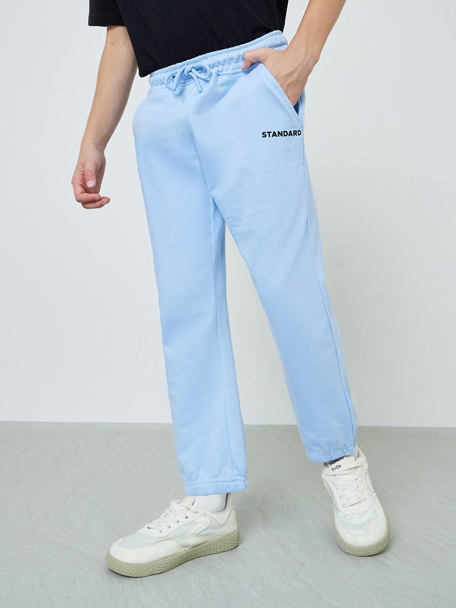 Teen Boys Text Print Cuffed Joggers