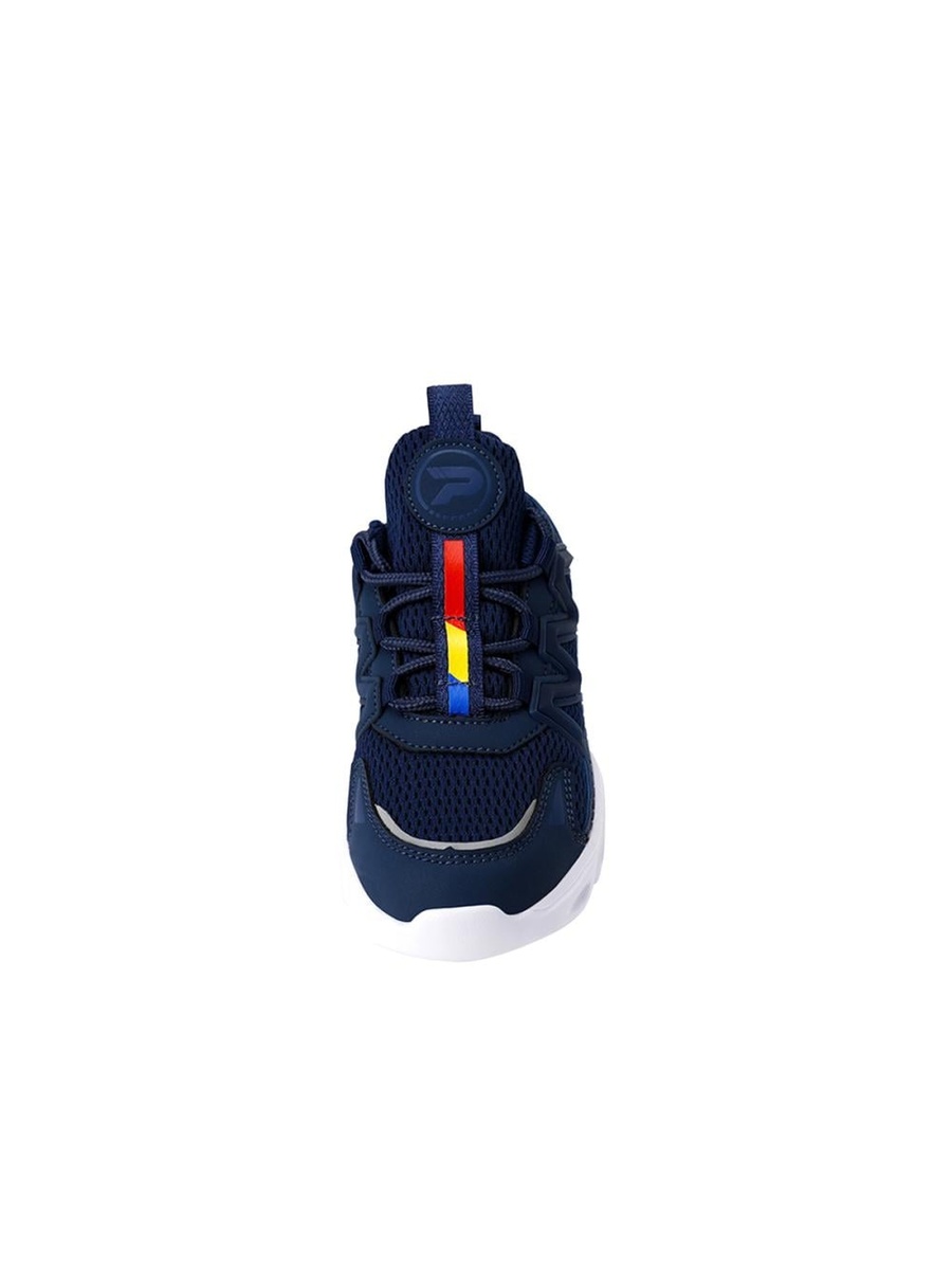 Navy Blue Textured Lace Up Shoes