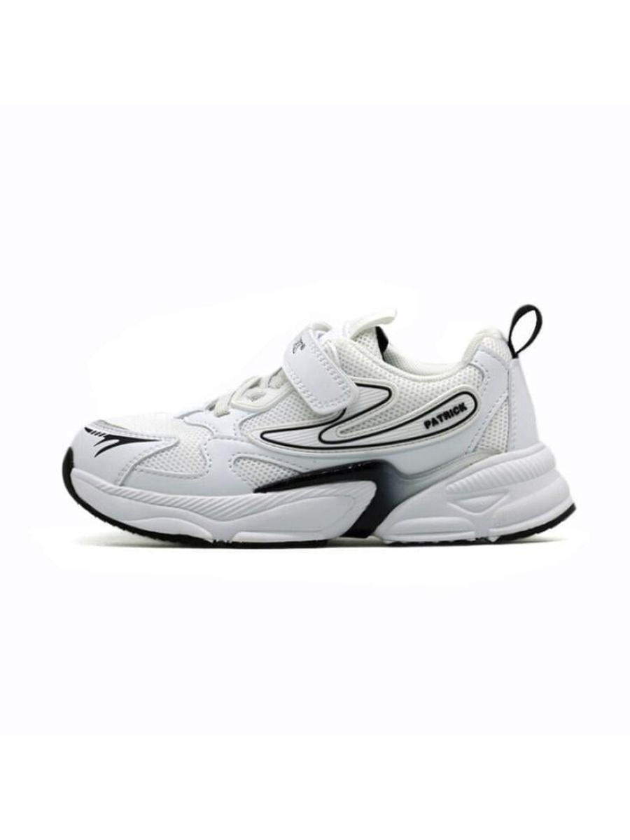 White Textured Sports Sneakers with Hook and Loop
