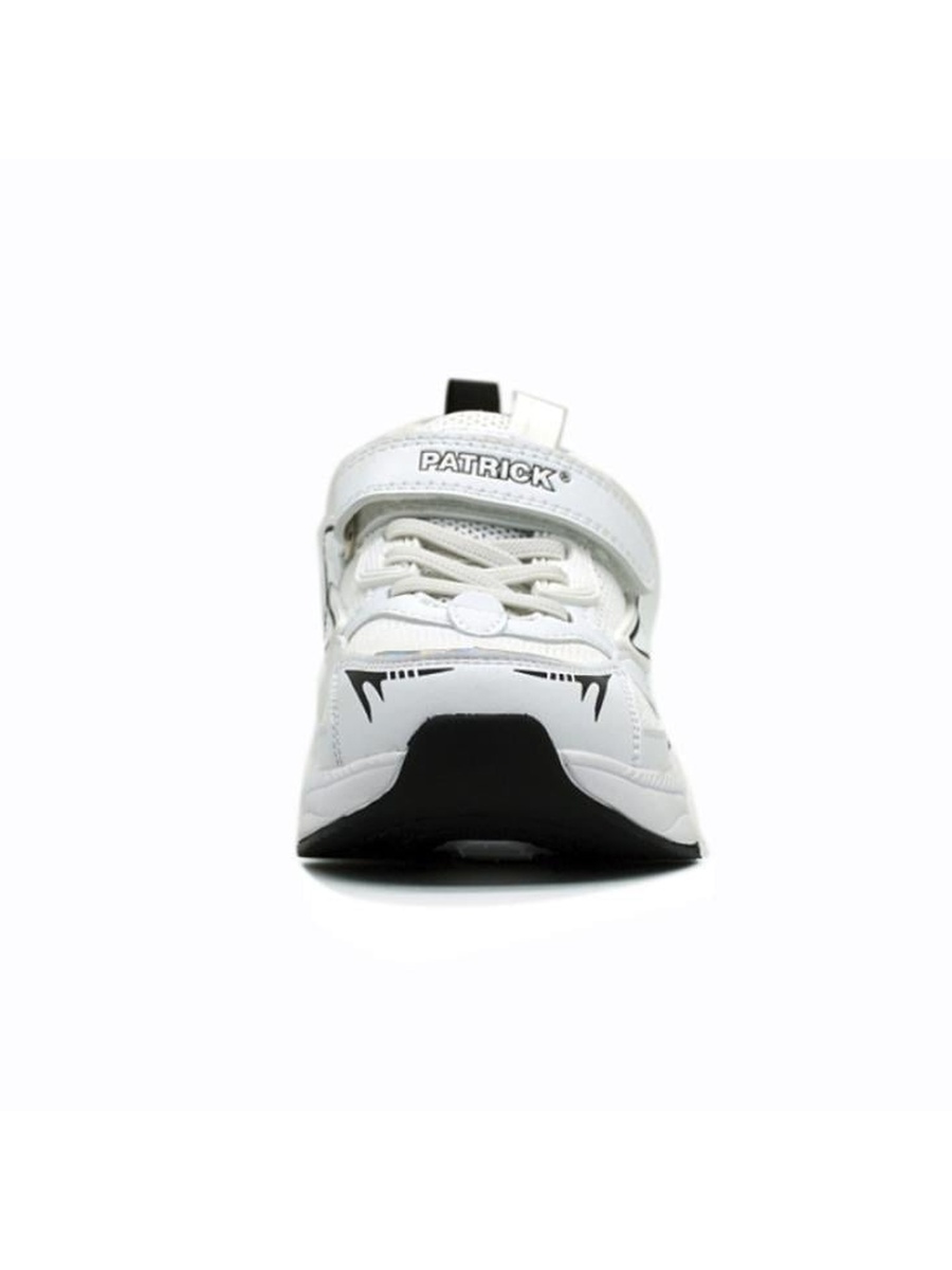White Textured Sports Sneakers with Hook and Loop