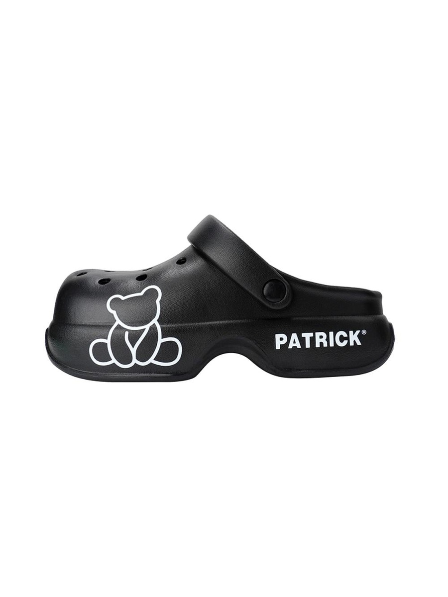 Black Bear Graphic Slip-On Sandals-Unisex