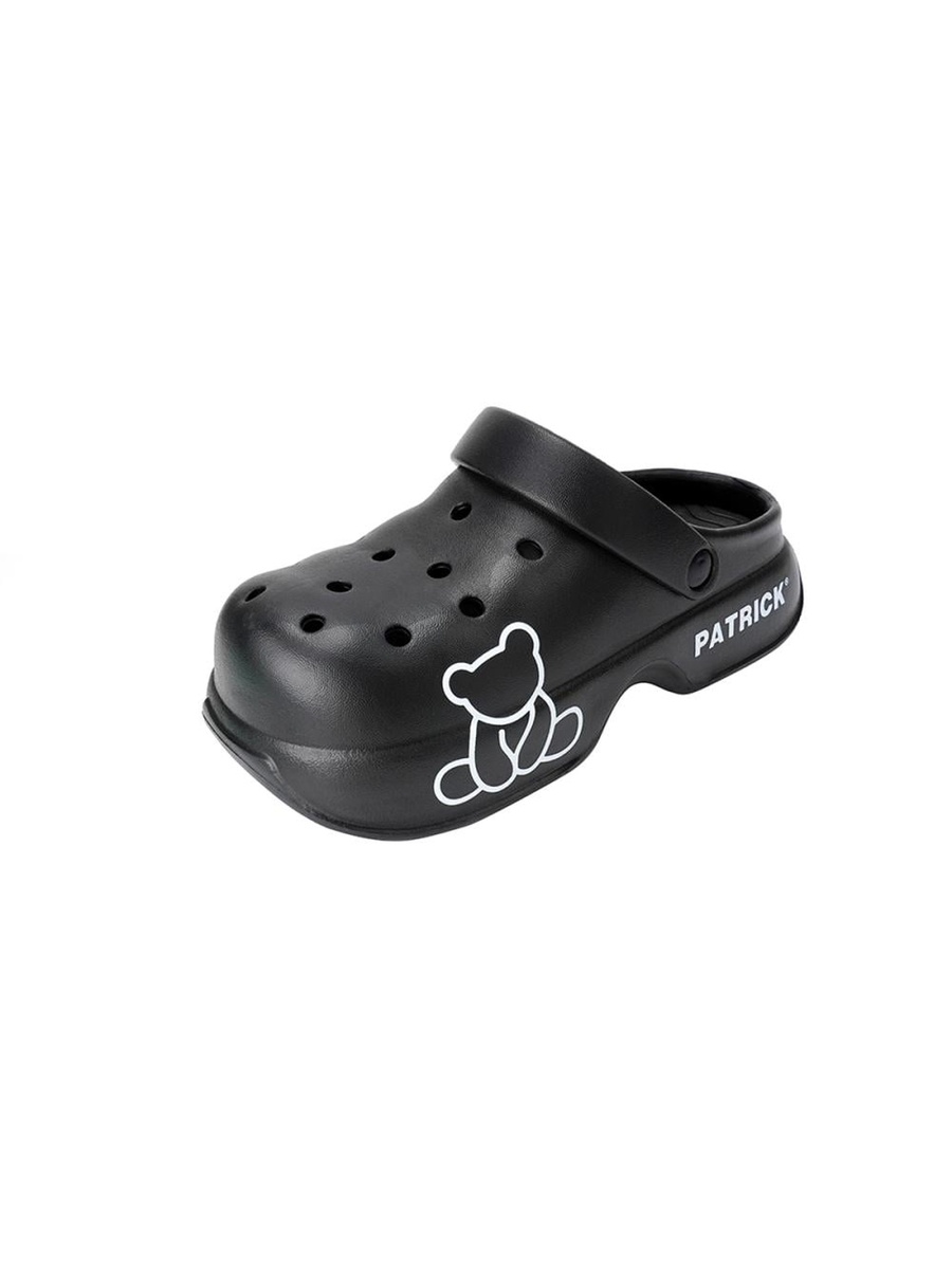 Black Bear Graphic Slip-On Sandals-Unisex