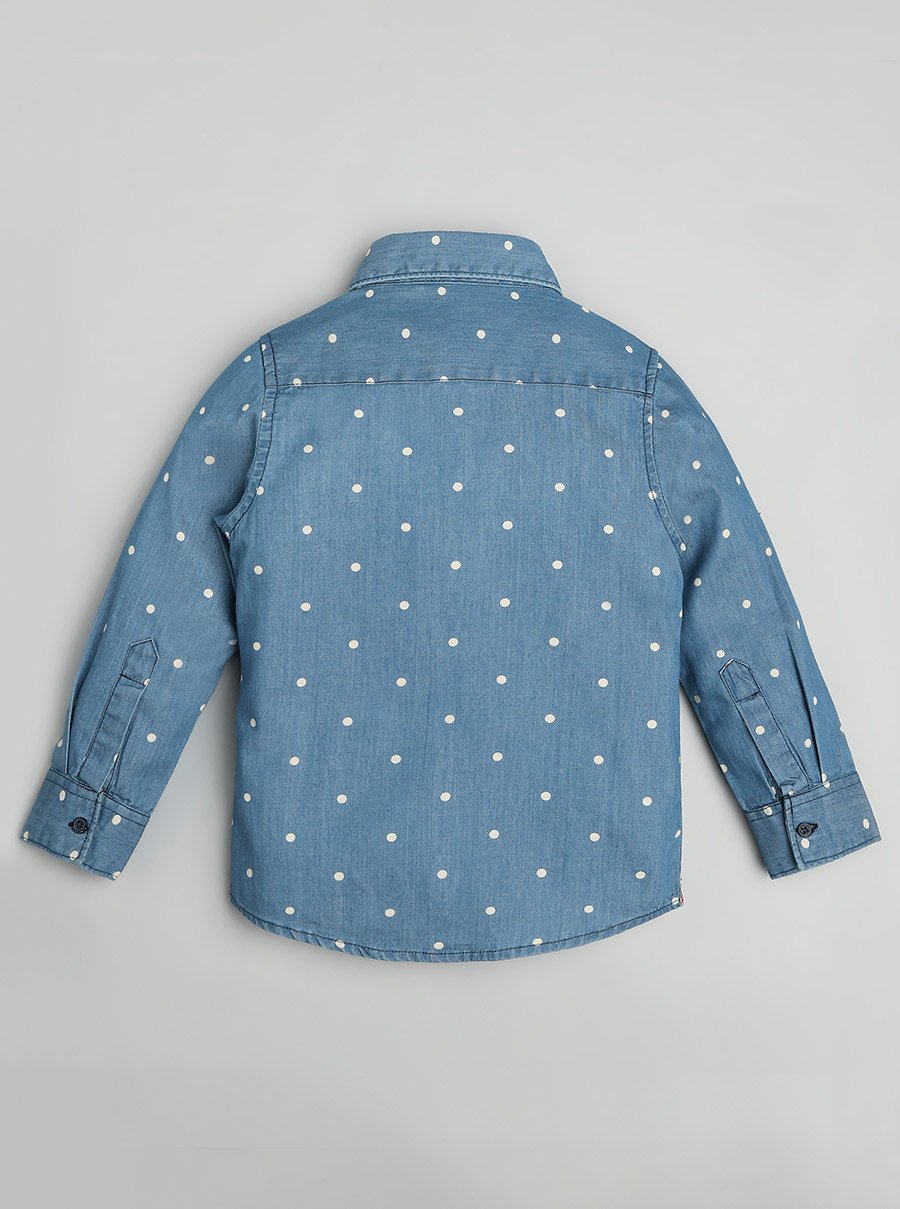 Kids Blue Cotton Denim Shirt