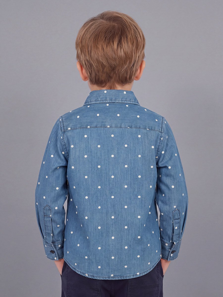 Kids Blue Cotton Denim Shirt