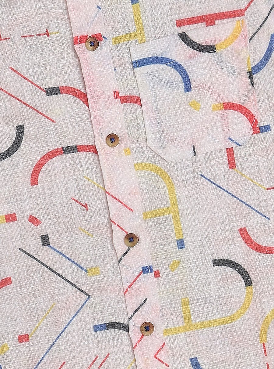 Kids Abstract Printed Short Sleeves Shirt