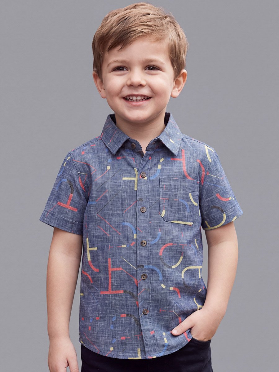 Kids Abstract Printed Short Sleeves Shirt