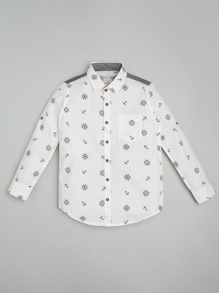 Kids Nautical Print Cotton Shirt