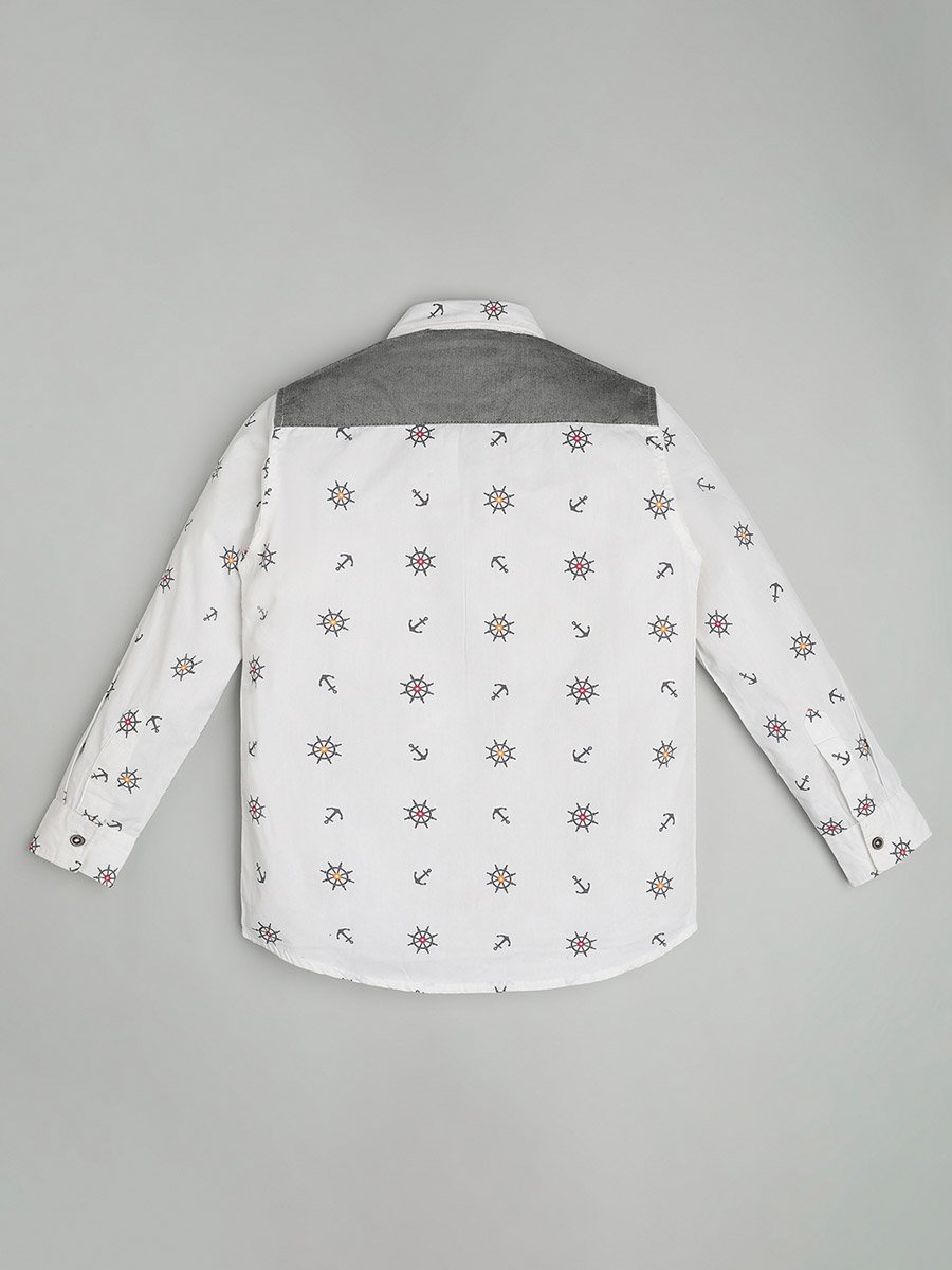 Kids Nautical Print Cotton Shirt