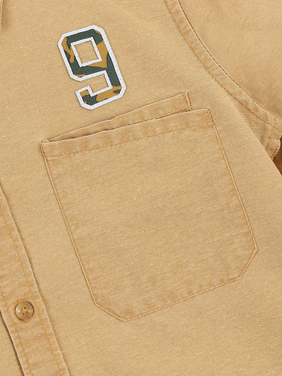 Boys Solid Double Pocket Detail Long Sleeves Shirt