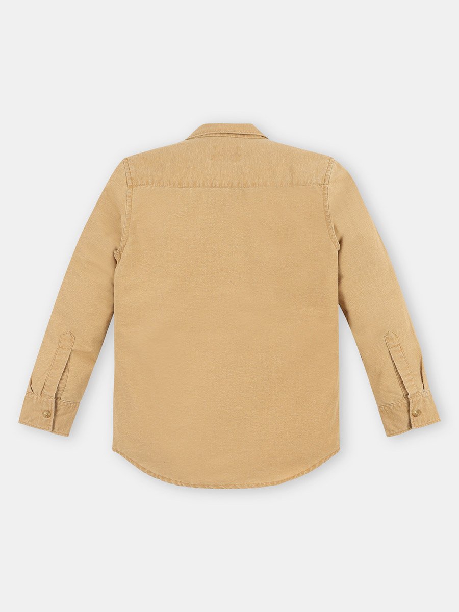 Boys Solid Double Pocket Detail Long Sleeves Shirt