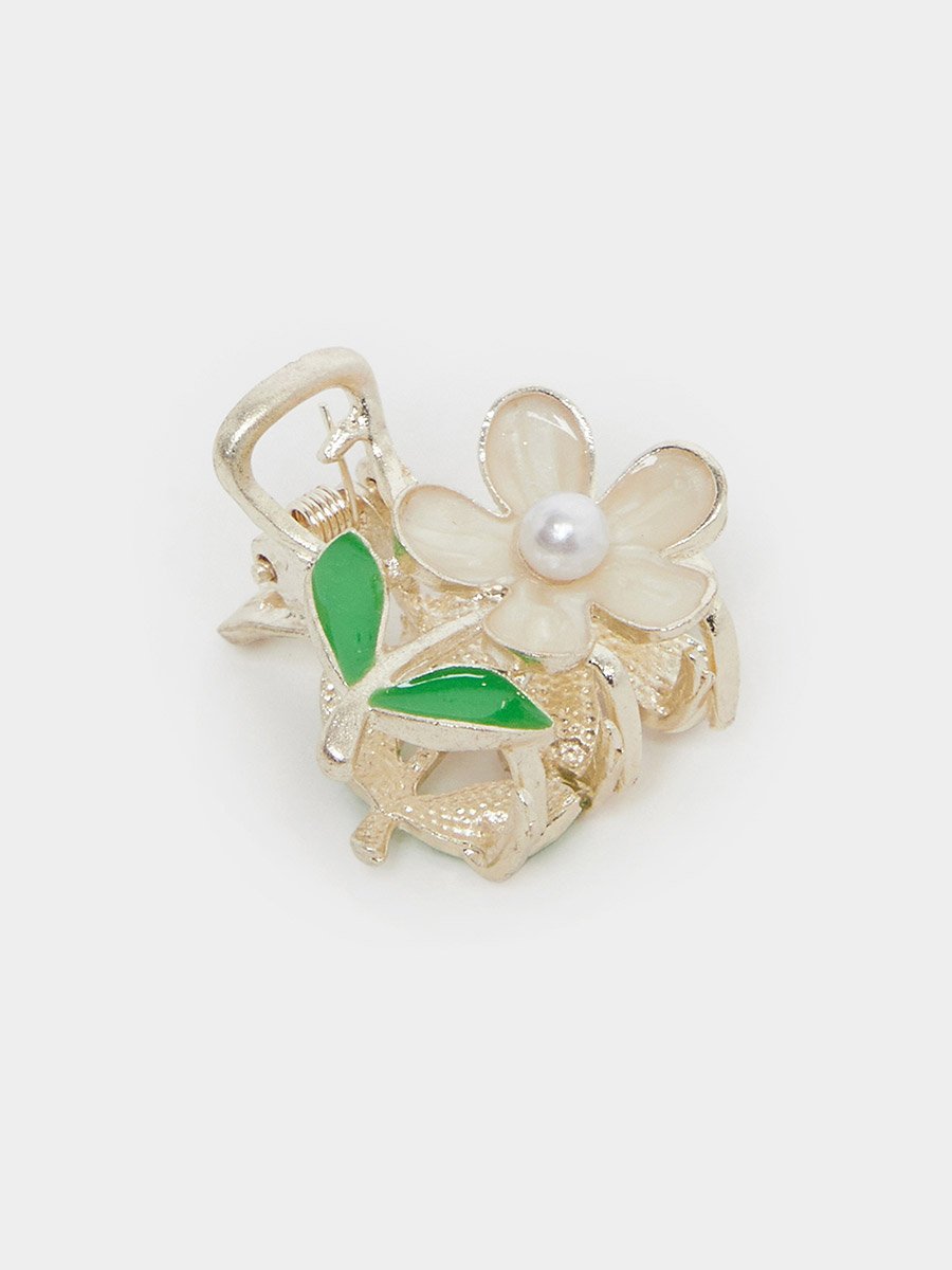 Kids White Floral Claw