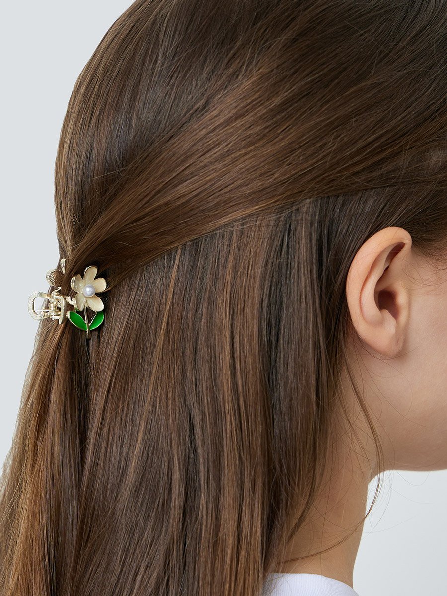 Kids White Floral Claw
