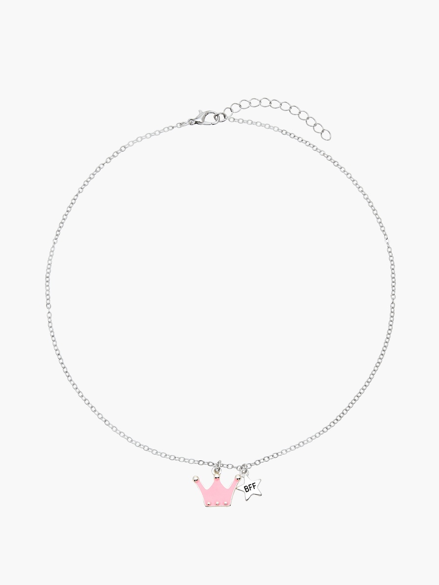 Crown Pendant BFF Necklace - Set of 2