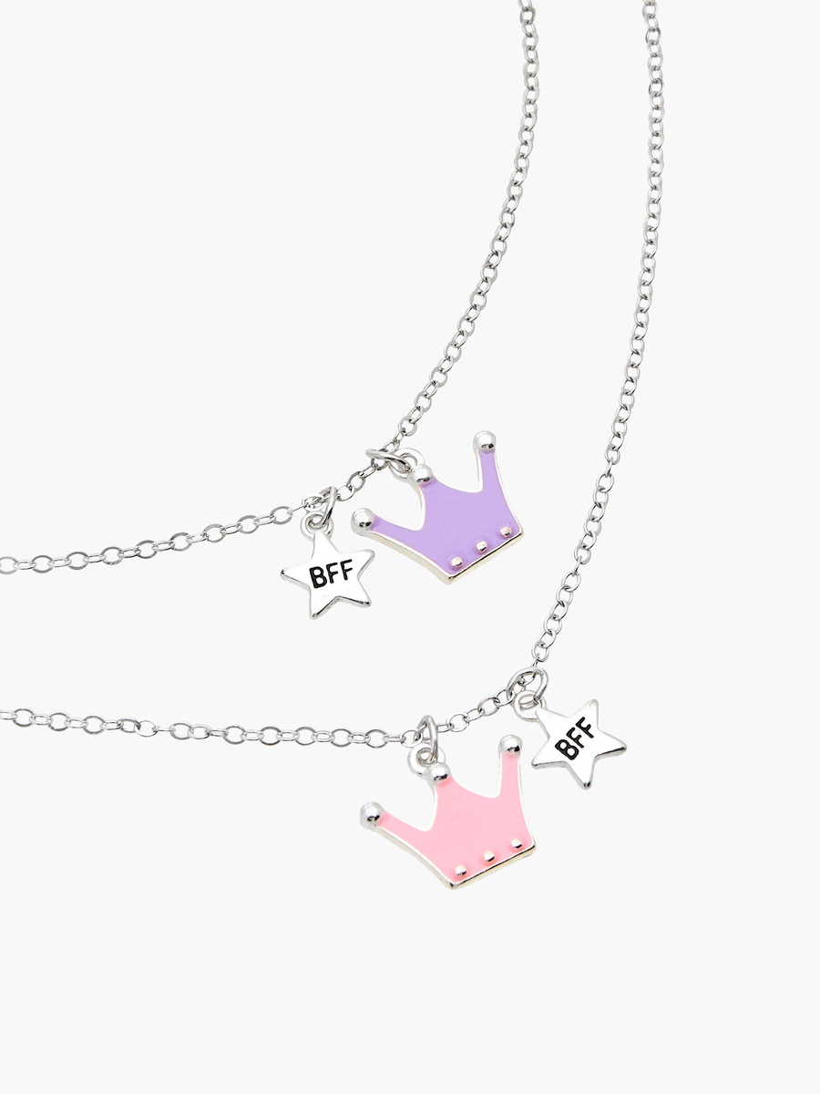 Crown Pendant BFF Necklace - Set of 2