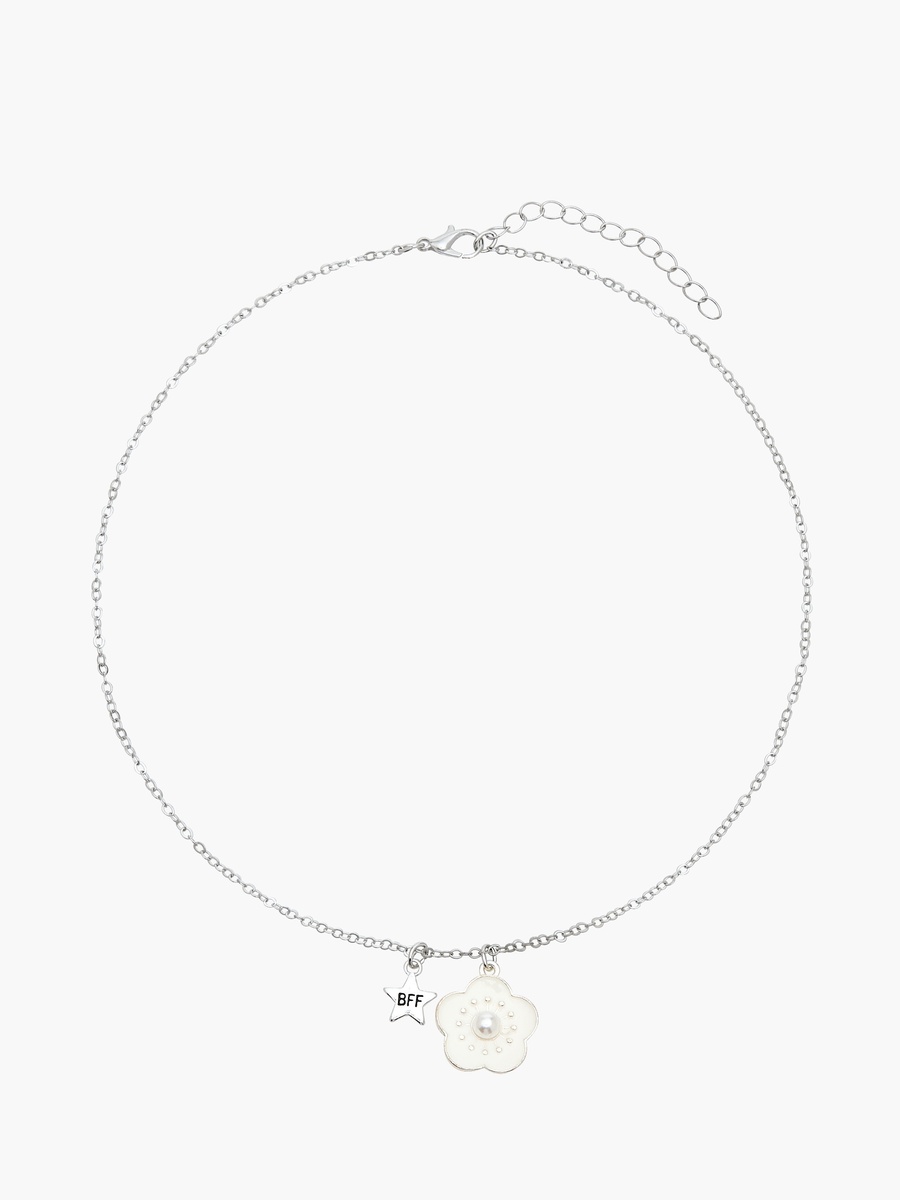 Floral Pendant BFF Necklace - Set of 2