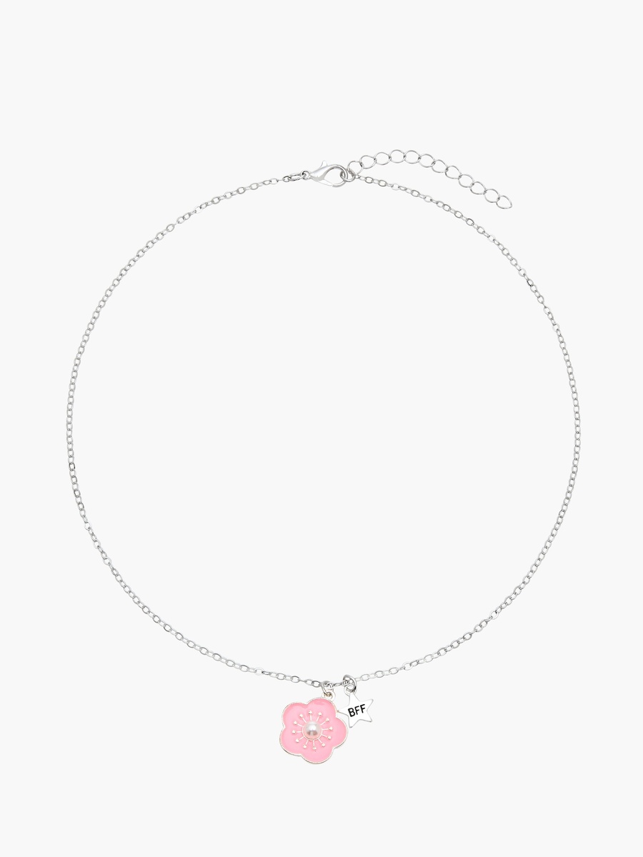 Floral Pendant BFF Necklace - Set of 2
