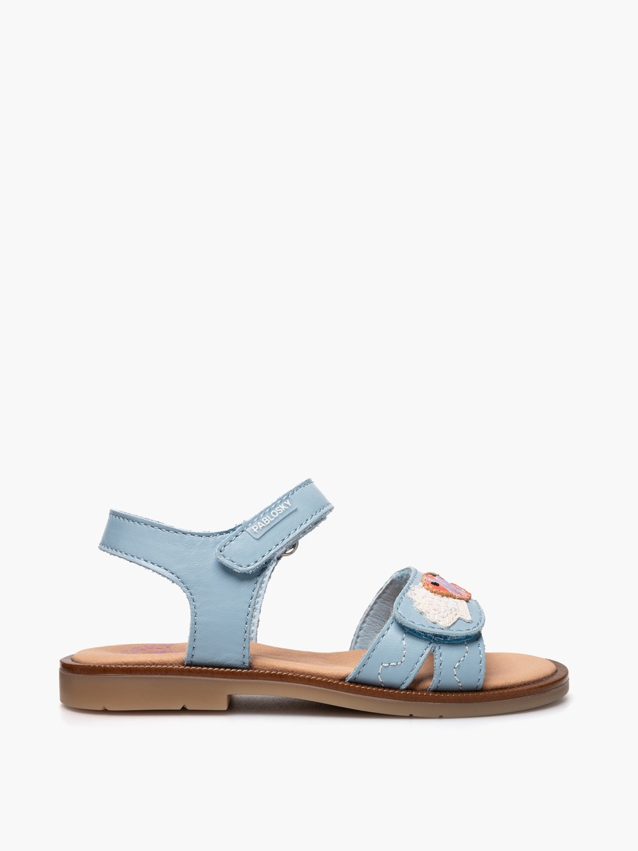 Leather Hook and Loop Strap Sandals