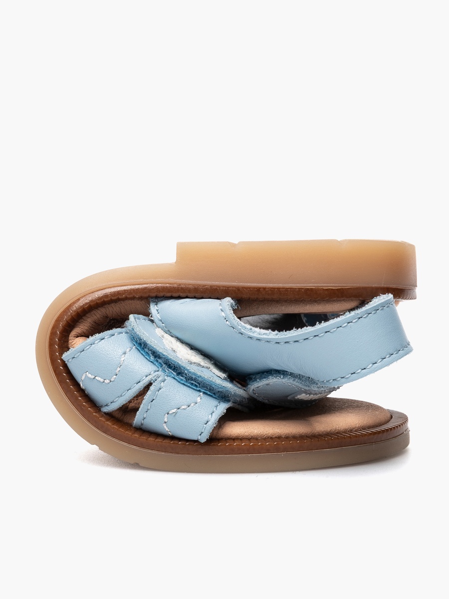 Leather Hook and Loop Strap Sandals