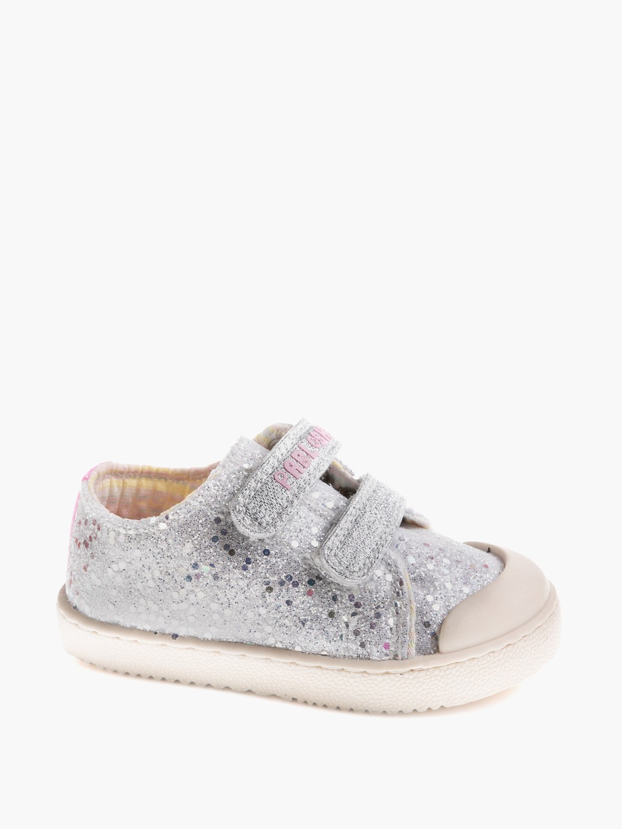 Canvas Ankle Sneakers with Hook and Loop Closure