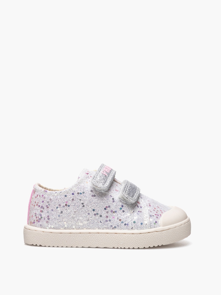 Canvas Ankle Sneakers with Hook and Loop Closure