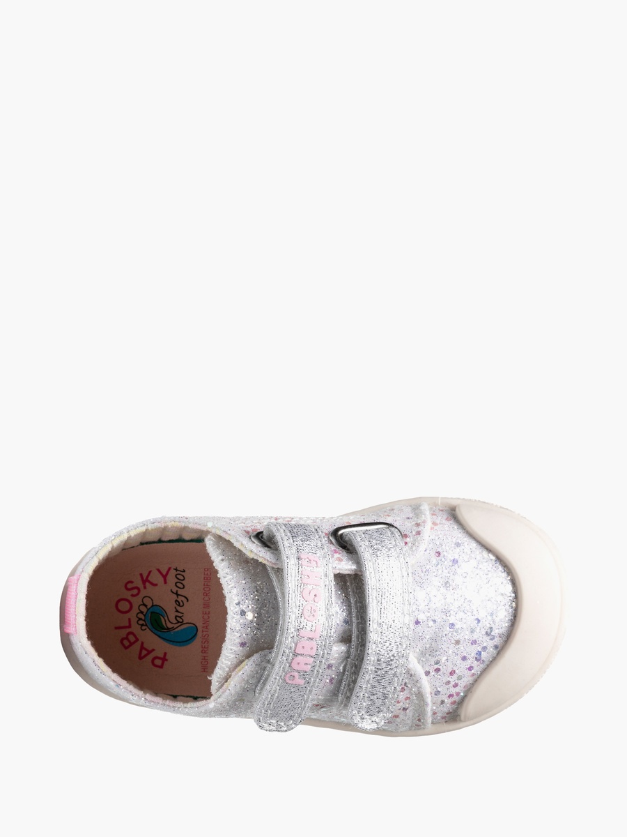Canvas Ankle Sneakers with Hook and Loop Closure
