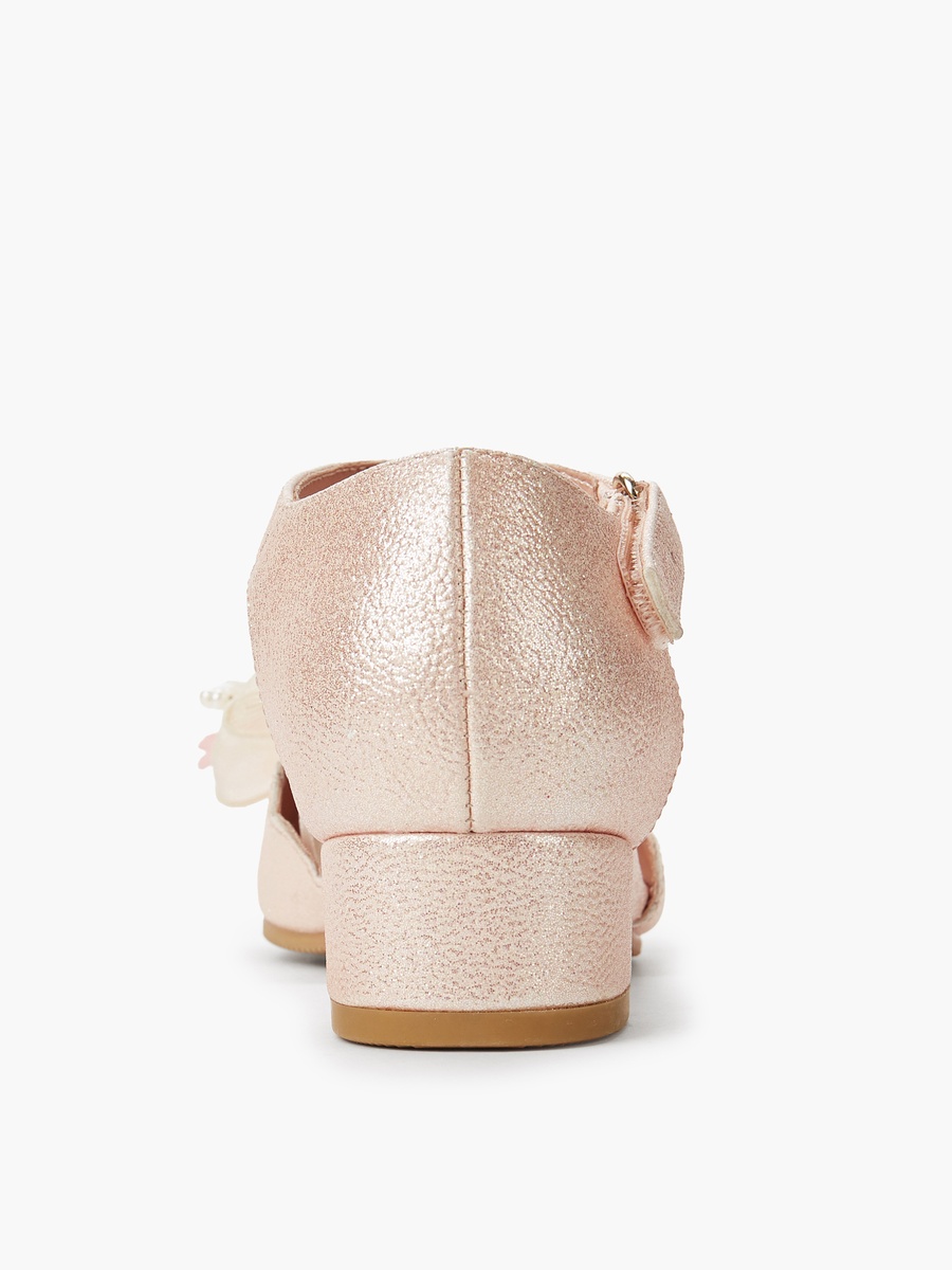 Floral Embellished Block Heel Shoes