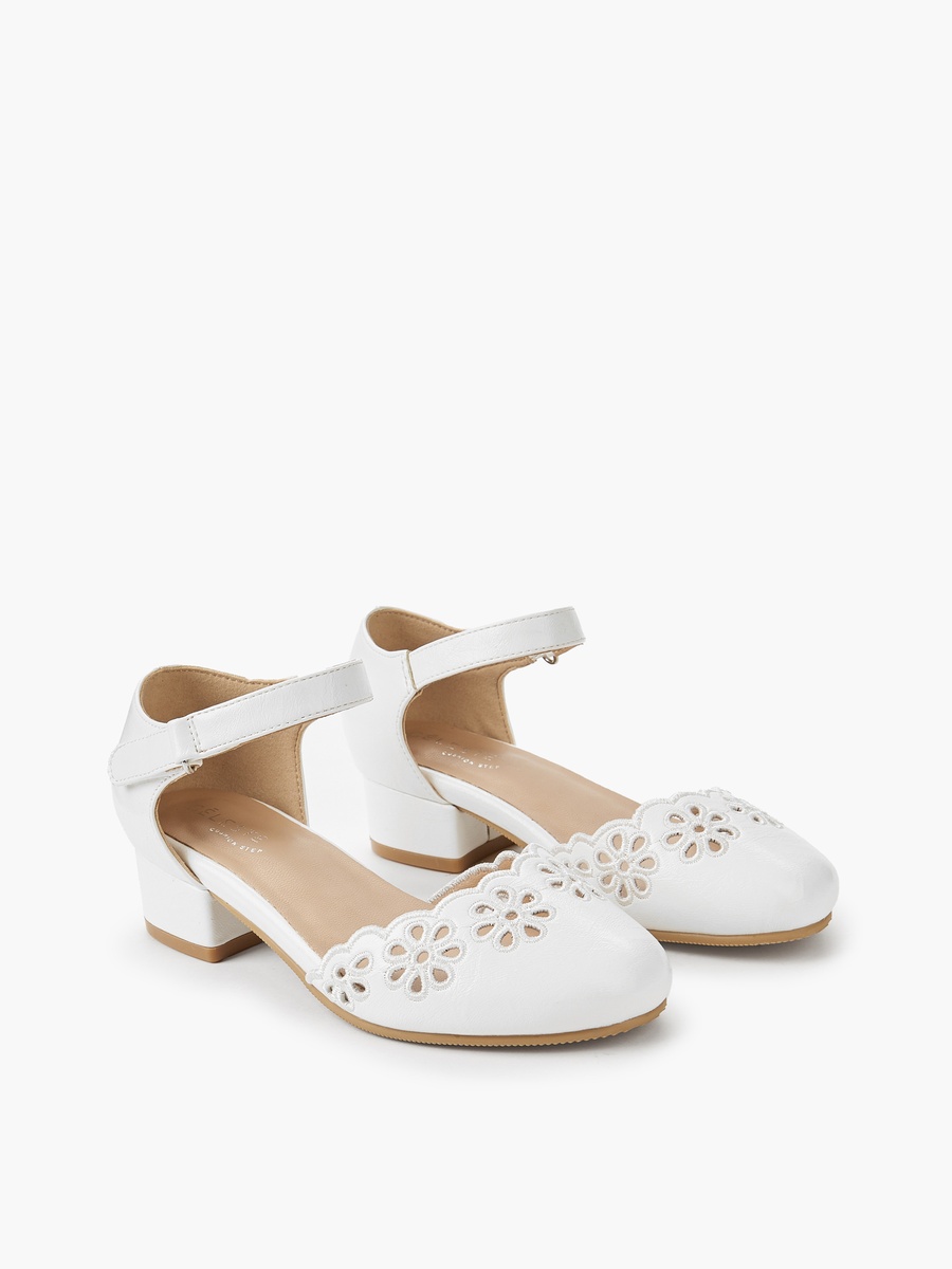 Hook and Loop Block Heel Shoes