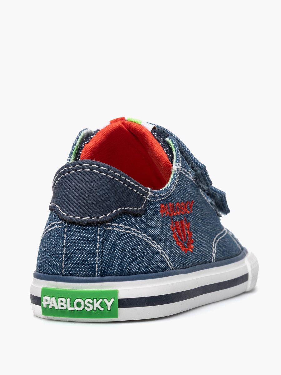 Canvas Ankle Sneakers with Hook and Loop Closure
