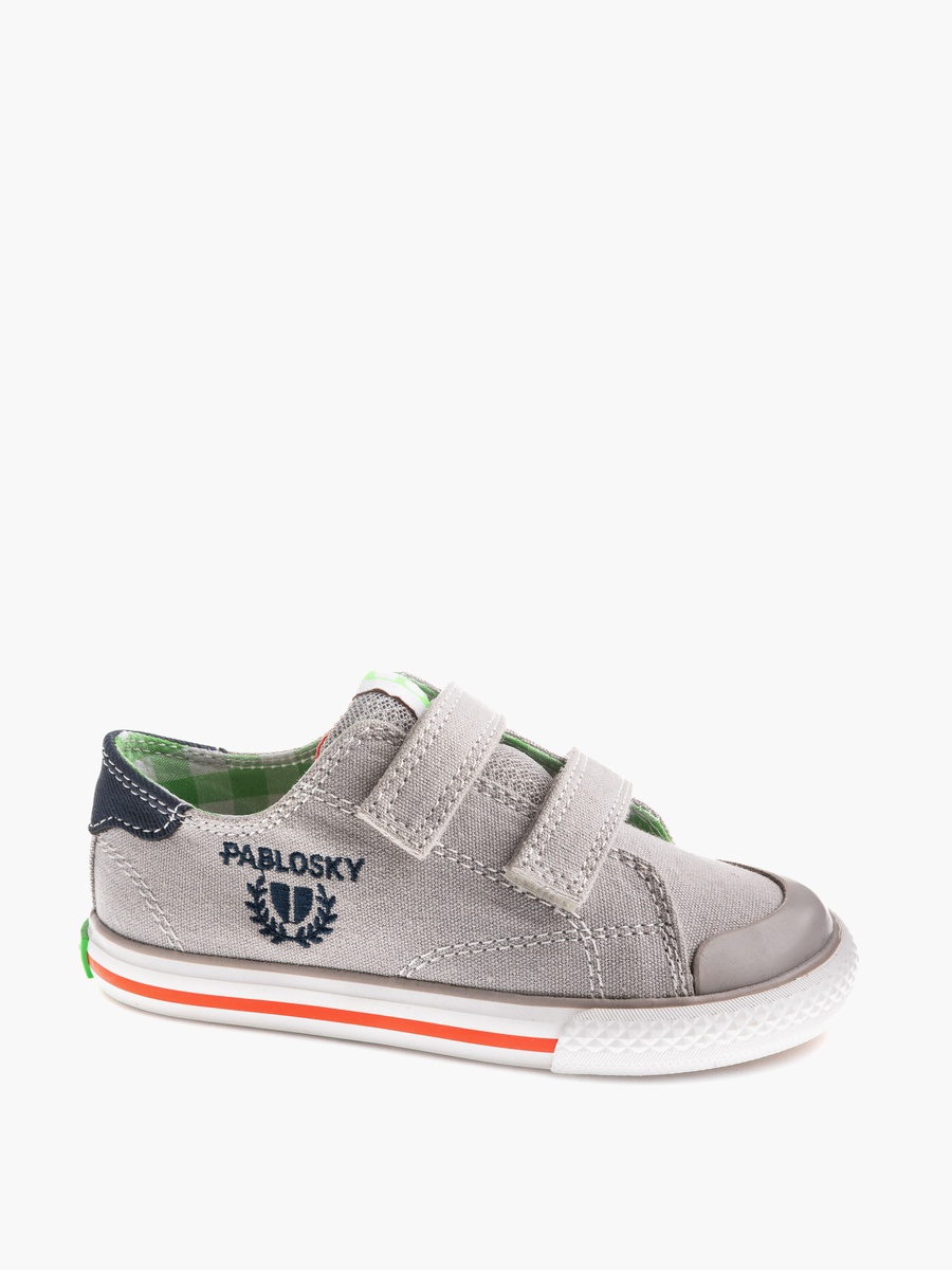 Canvas Sneakers with Hook and Loop Closure