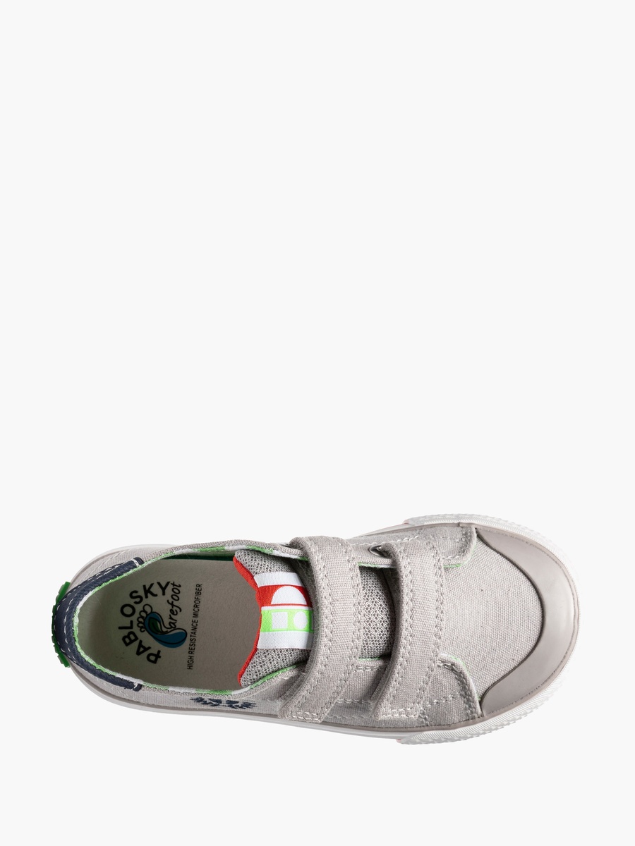 Canvas Sneakers with Hook and Loop Closure