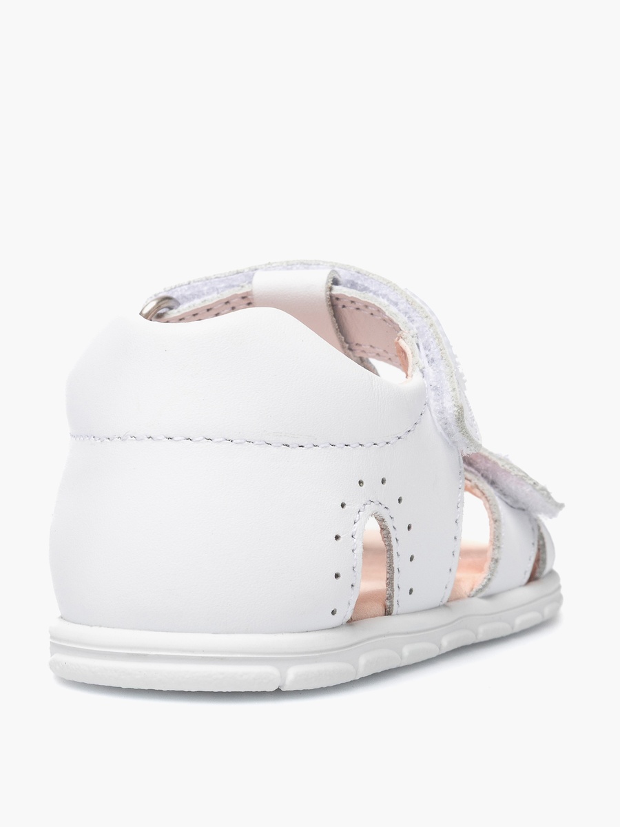 Leather Strap Sandals with Hook and Loop Closure