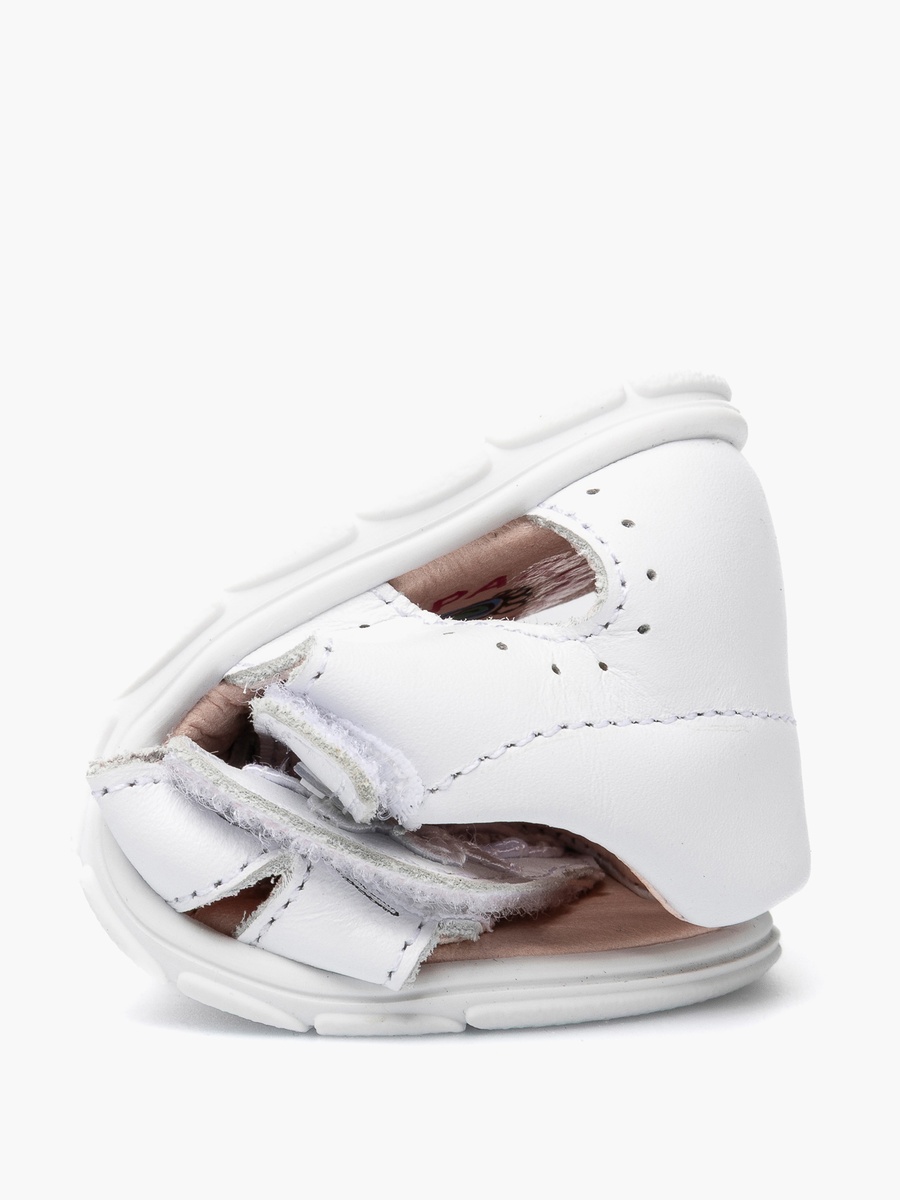 Leather Strap Sandals with Hook and Loop Closure