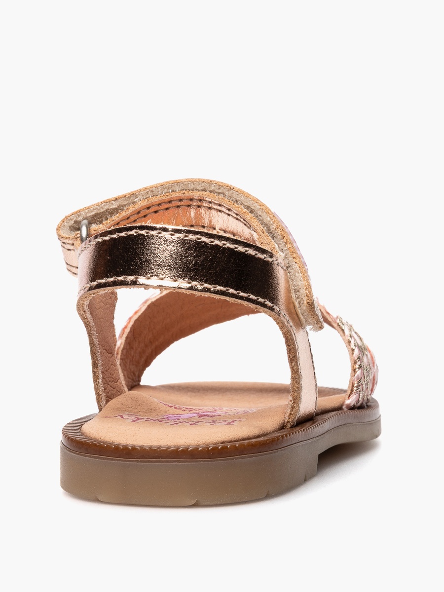 Braided Design Sandals with Hook and Loop Closure