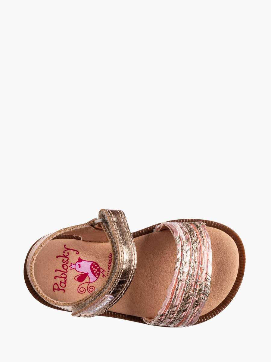 Braided Design Sandals with Hook and Loop Closure