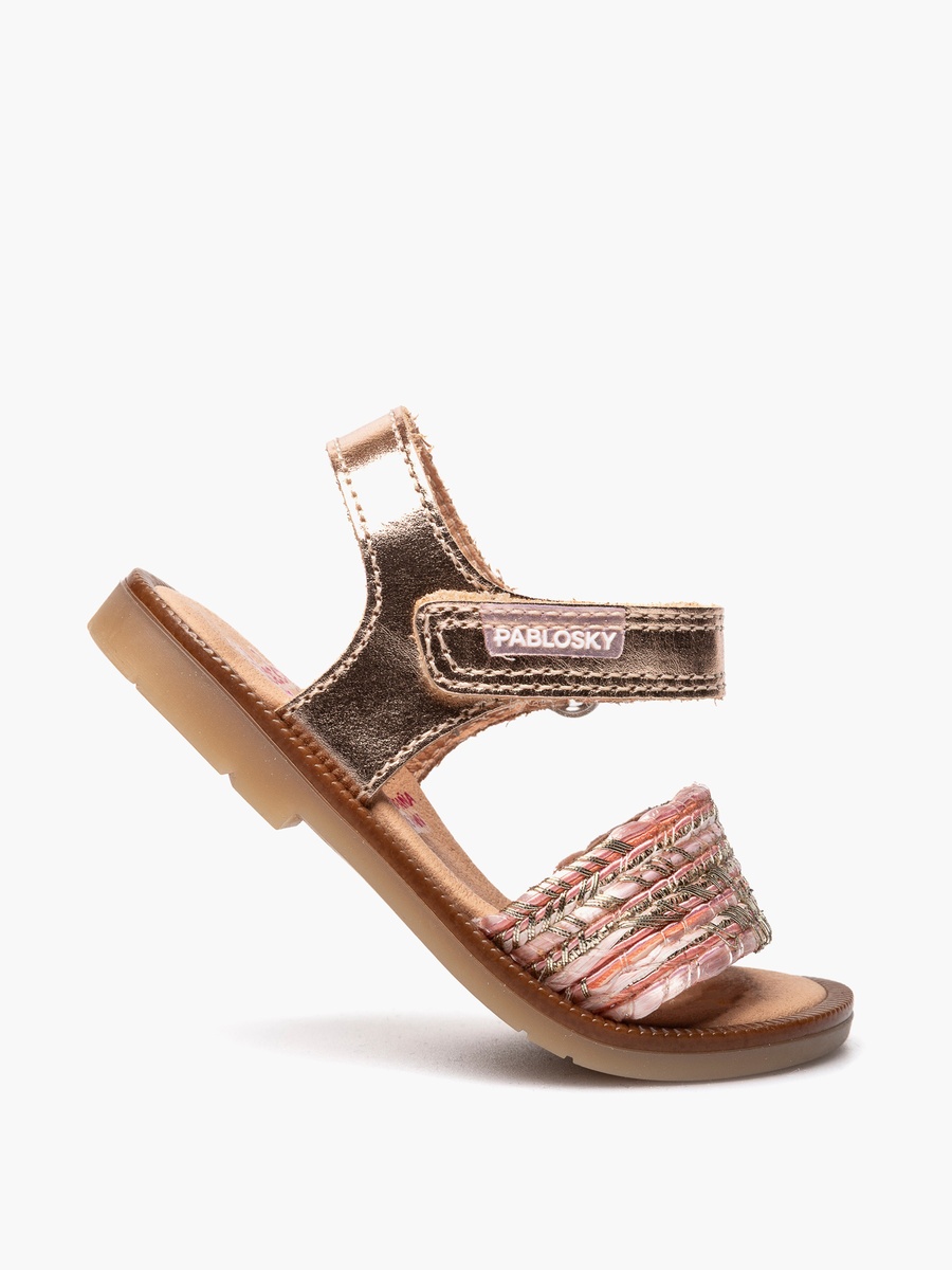 Braided Design Sandals with Hook and Loop Closure