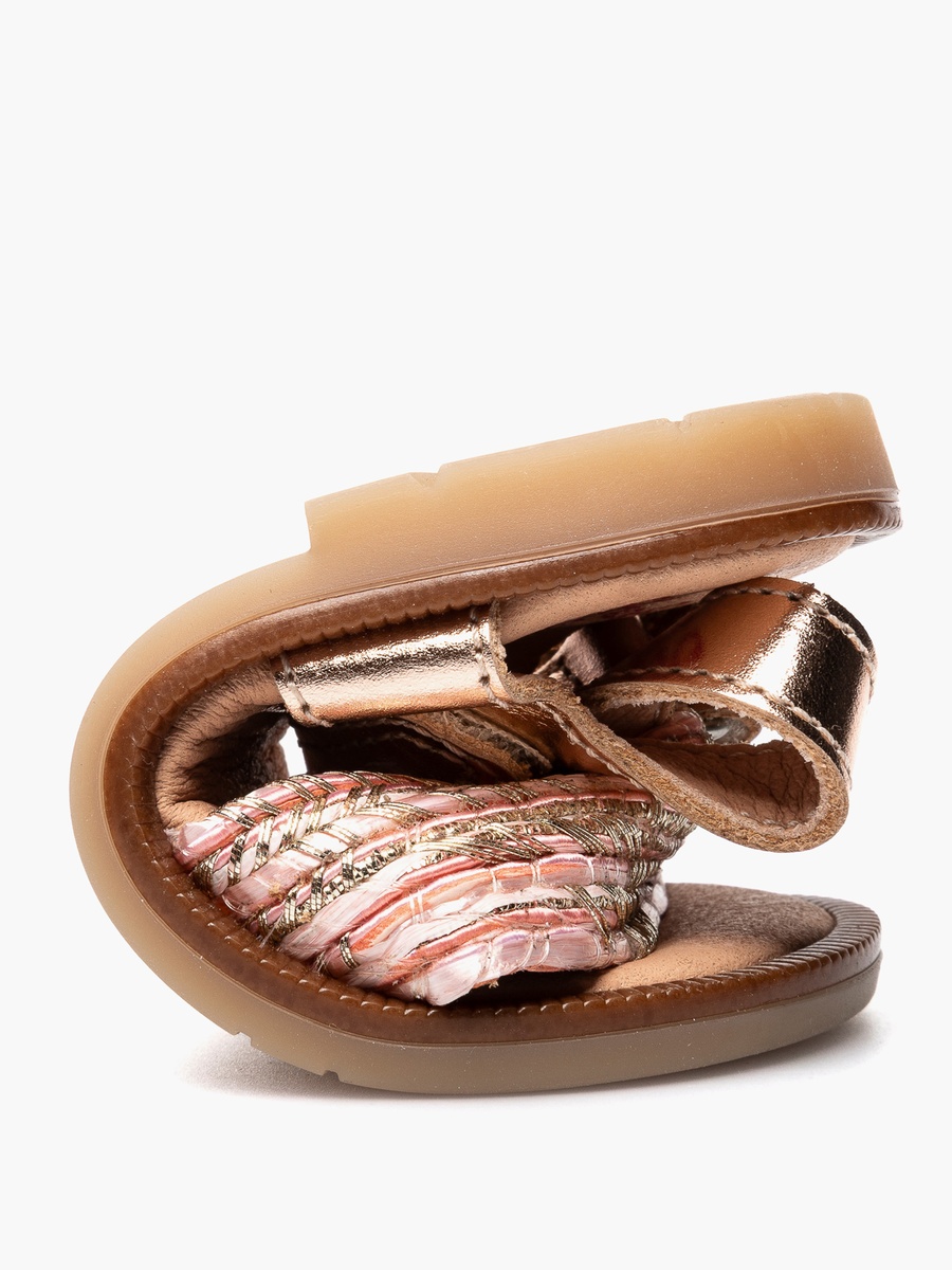 Braided Design Sandals with Hook and Loop Closure