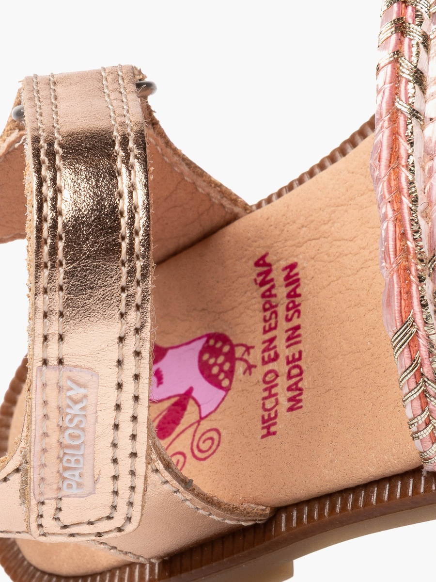 Braided Design Sandals with Hook and Loop Closure