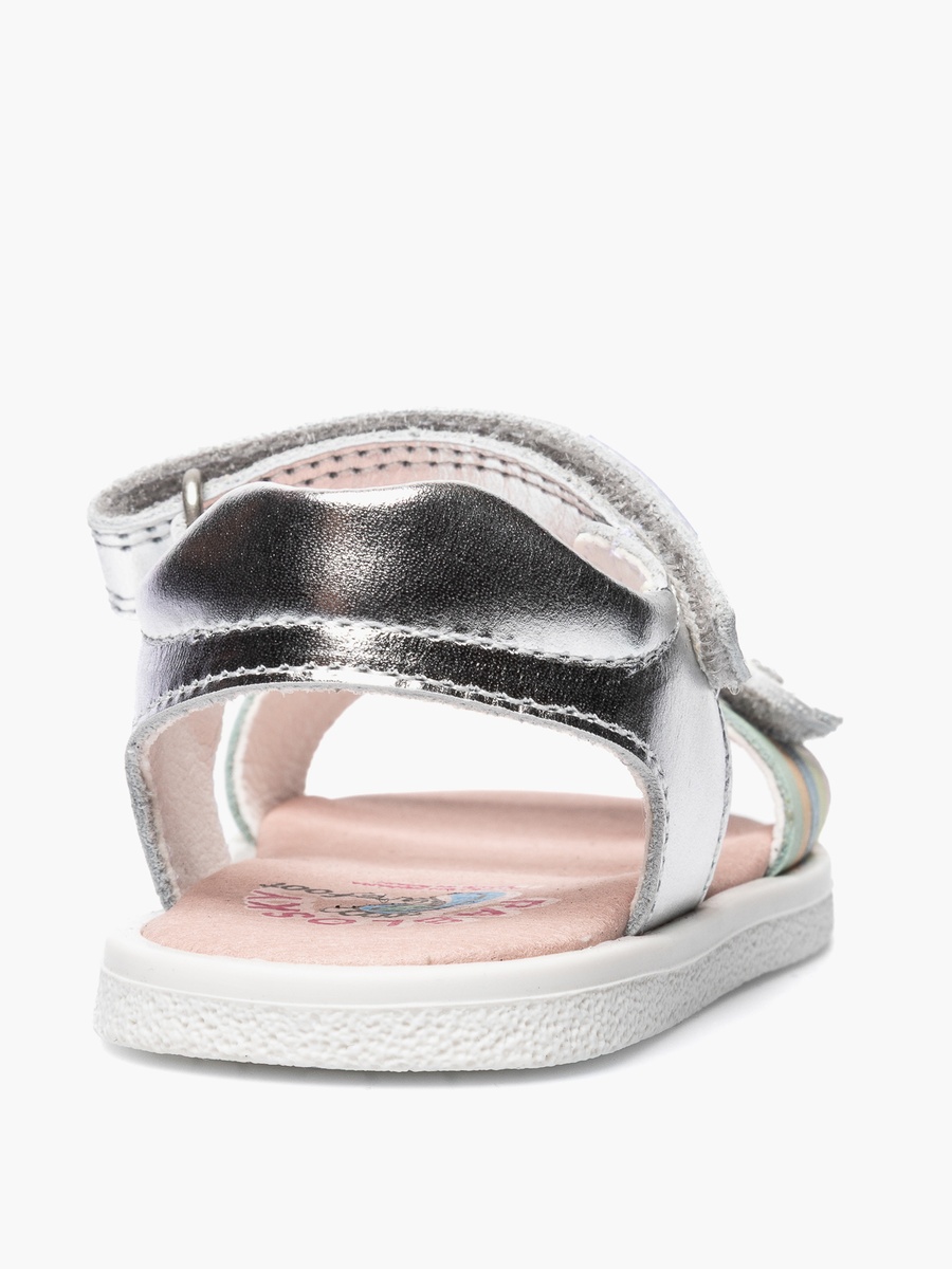 Floral Accent Sandals with Hook and Loop Closure