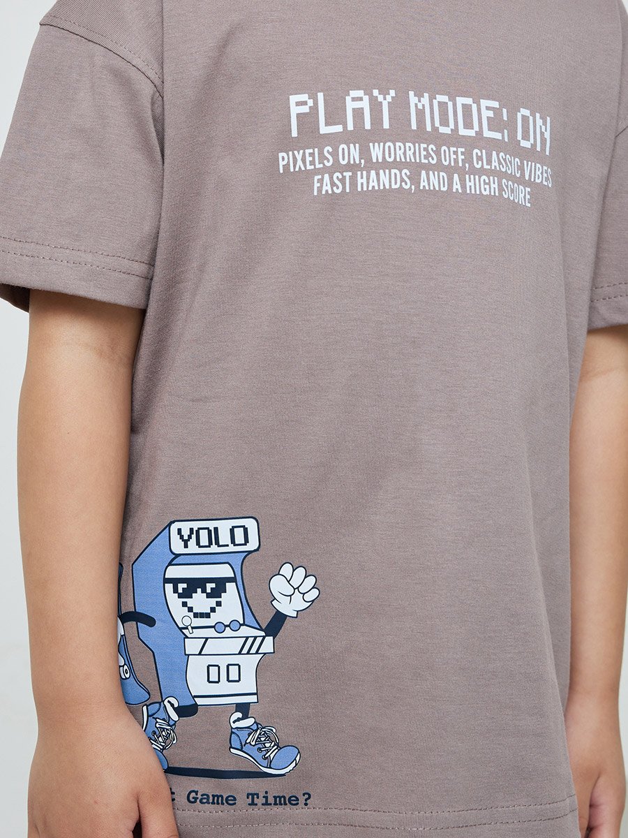 Boys Cotton Graphic Print Oversized T-Shirt