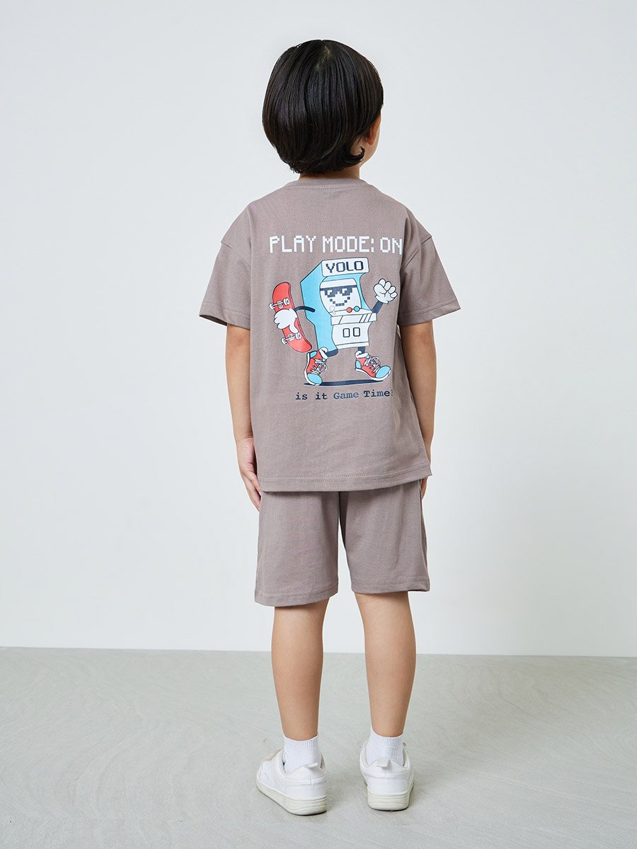 Boys Cotton Graphic Print Oversized T-Shirt