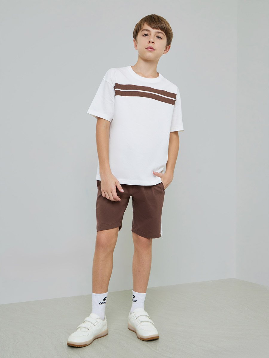Teen Boys Striped Oversized T-Shirt and Shorts Set