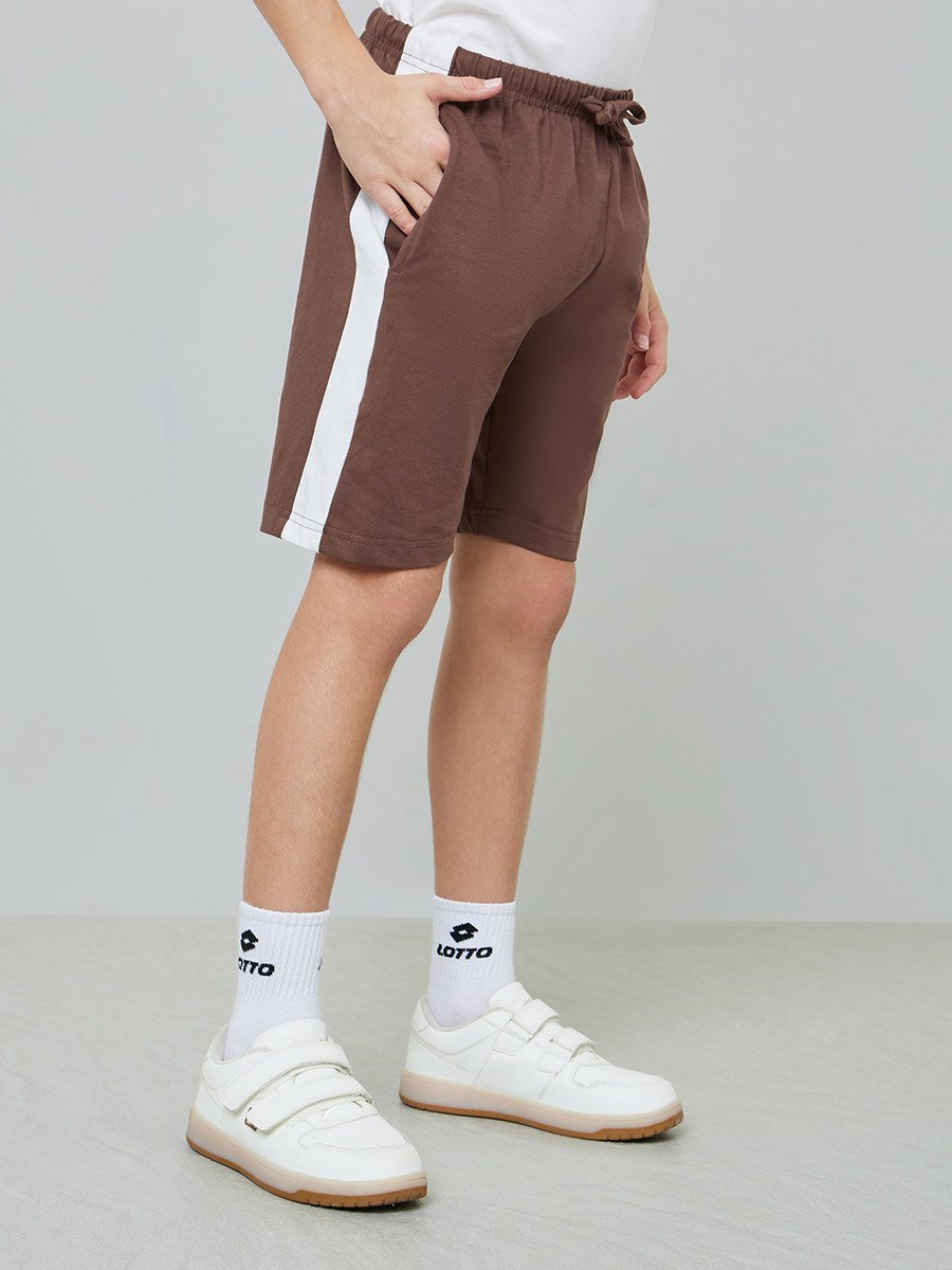 Teen Boys Striped Oversized T-Shirt and Shorts Set