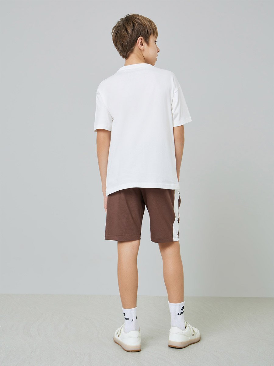Teen Boys Striped Oversized T-Shirt and Shorts Set