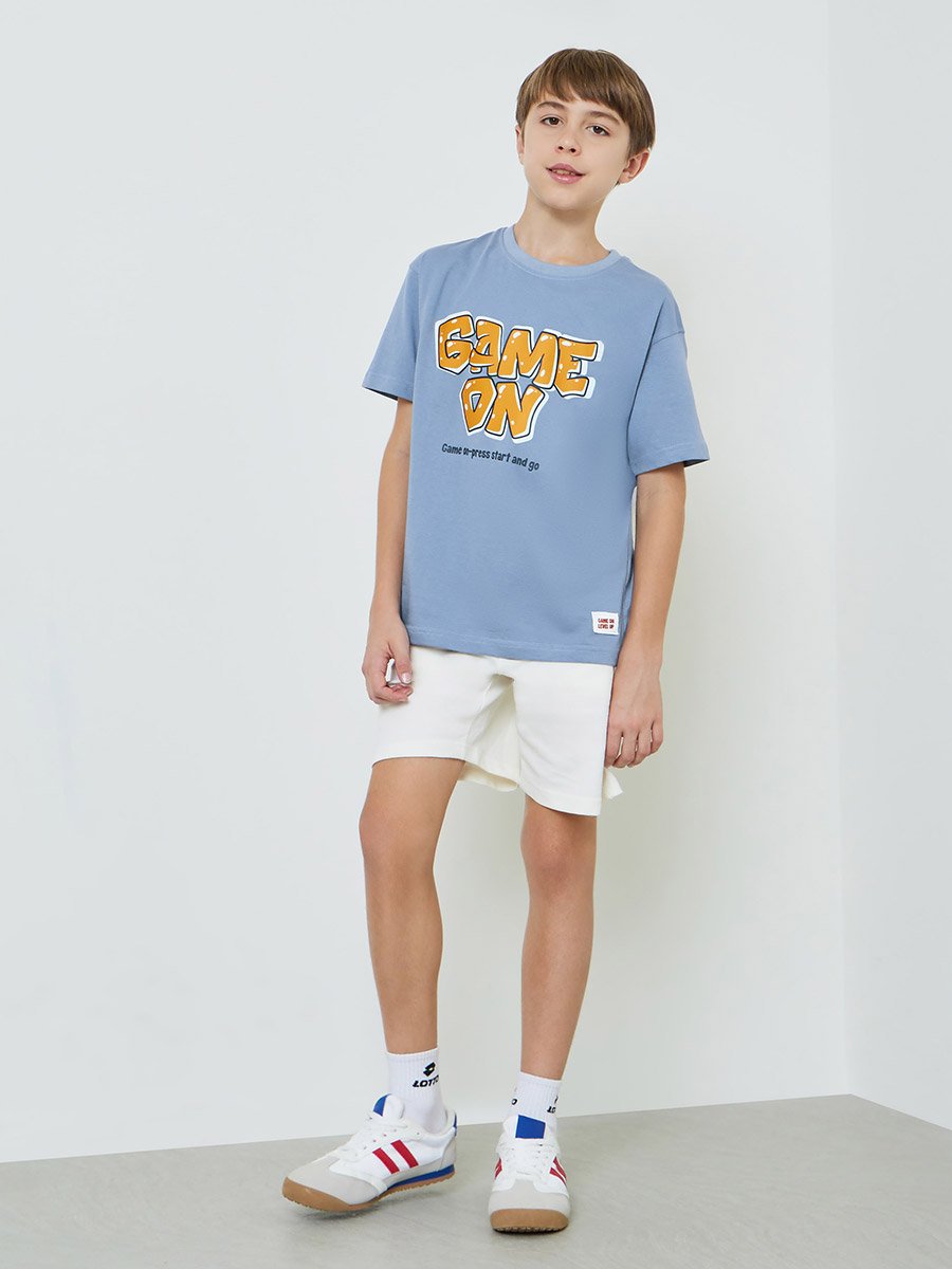 Teen Boys Oversized T-Shirt with Back Graphic Print