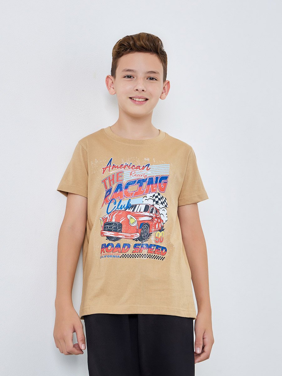 Teen Boys Placement Graphic Regular Fit T-Shirt