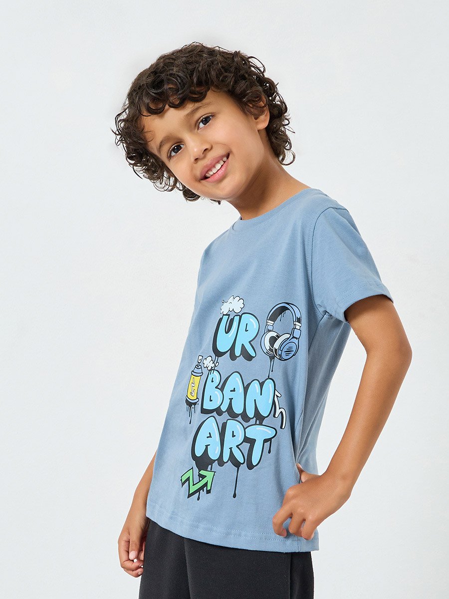 Boys Graphic Print Regular Fit T-Shirt