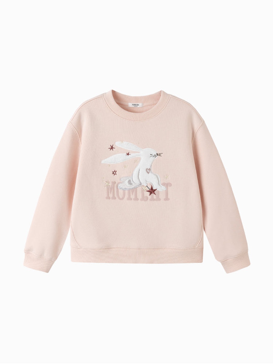 Sweatshirt with Front Bunny Embroidery