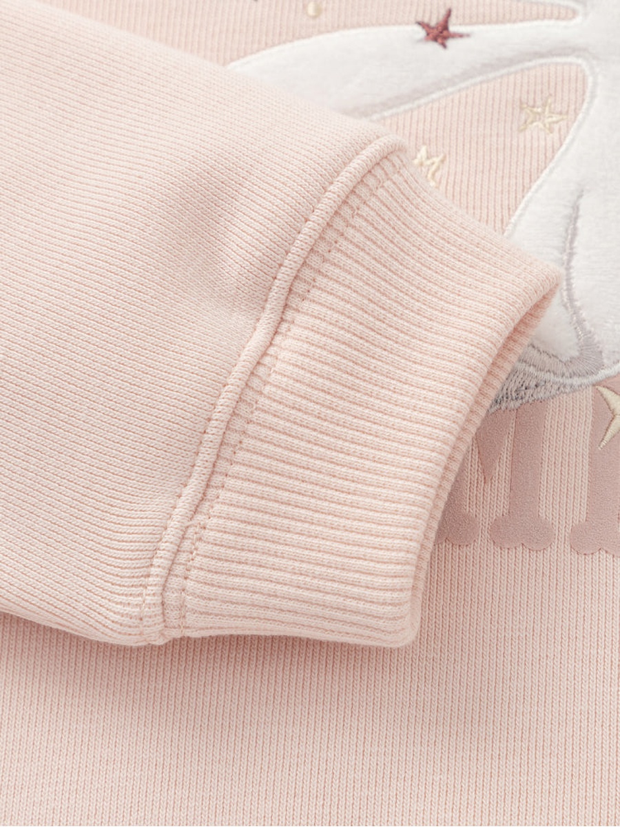 Sweatshirt with Front Bunny Embroidery