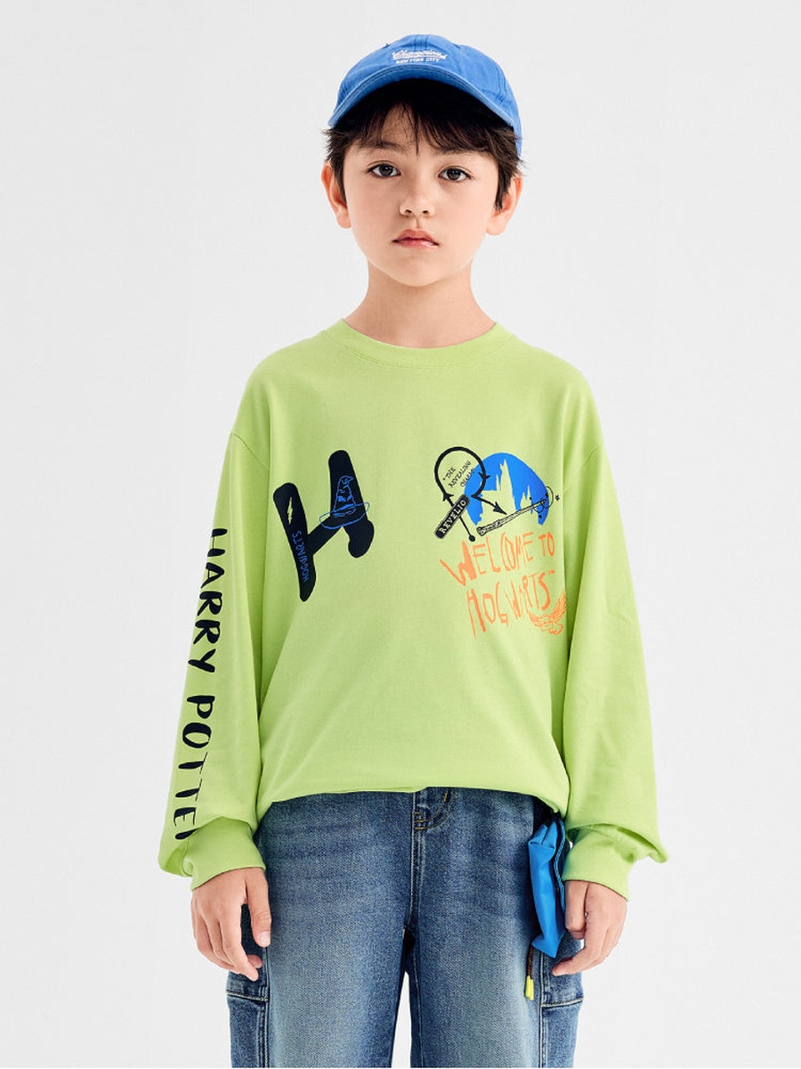 Sweatshirt with Front And Sleeve Print