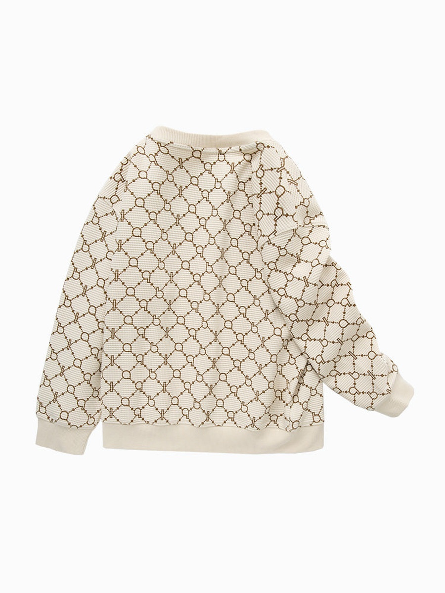 Printed Textured Sweatshirt